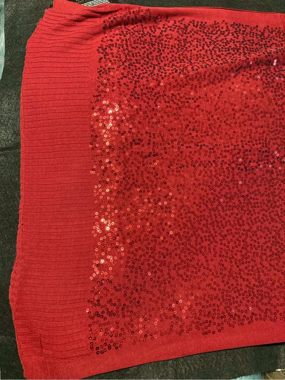 NWT fashion scarf Iman maroon burgundy red sequin viscose cotton